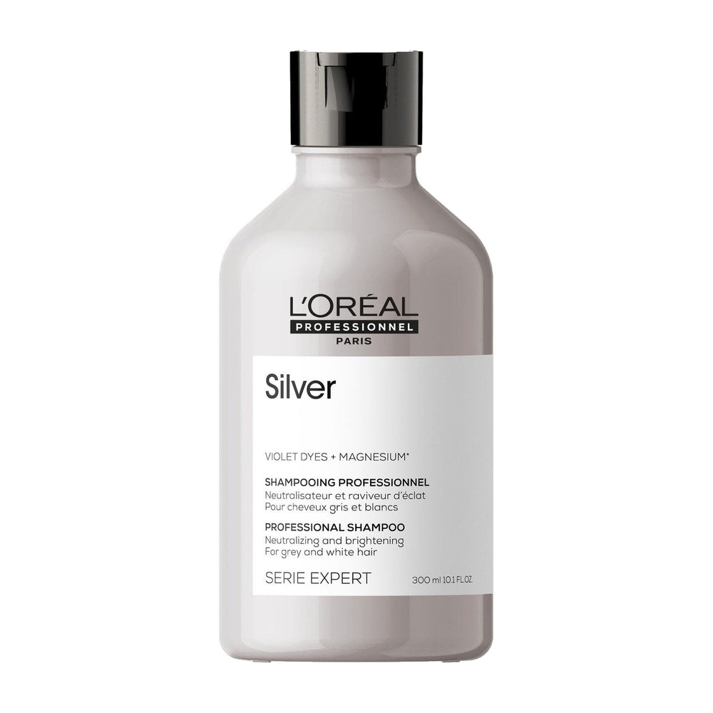 L'Oréal Professionnel Serie Expert Silver Shampoo, Neutraliseert ongewenste koperkleurige tinten, voor grijs, wit of lichtblond haar