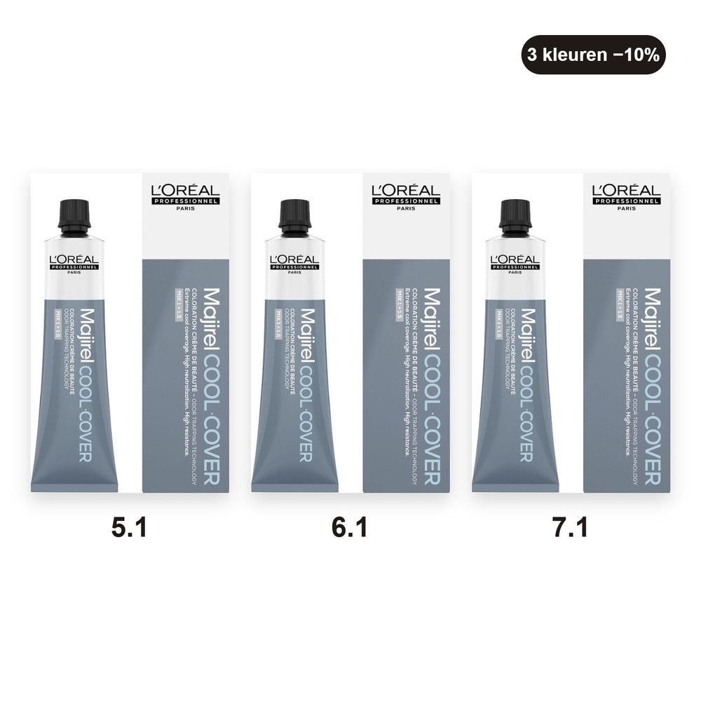 L'Oréal Professionnel Majirel Cool Cover bundel Koel as – set van 3 haarverven