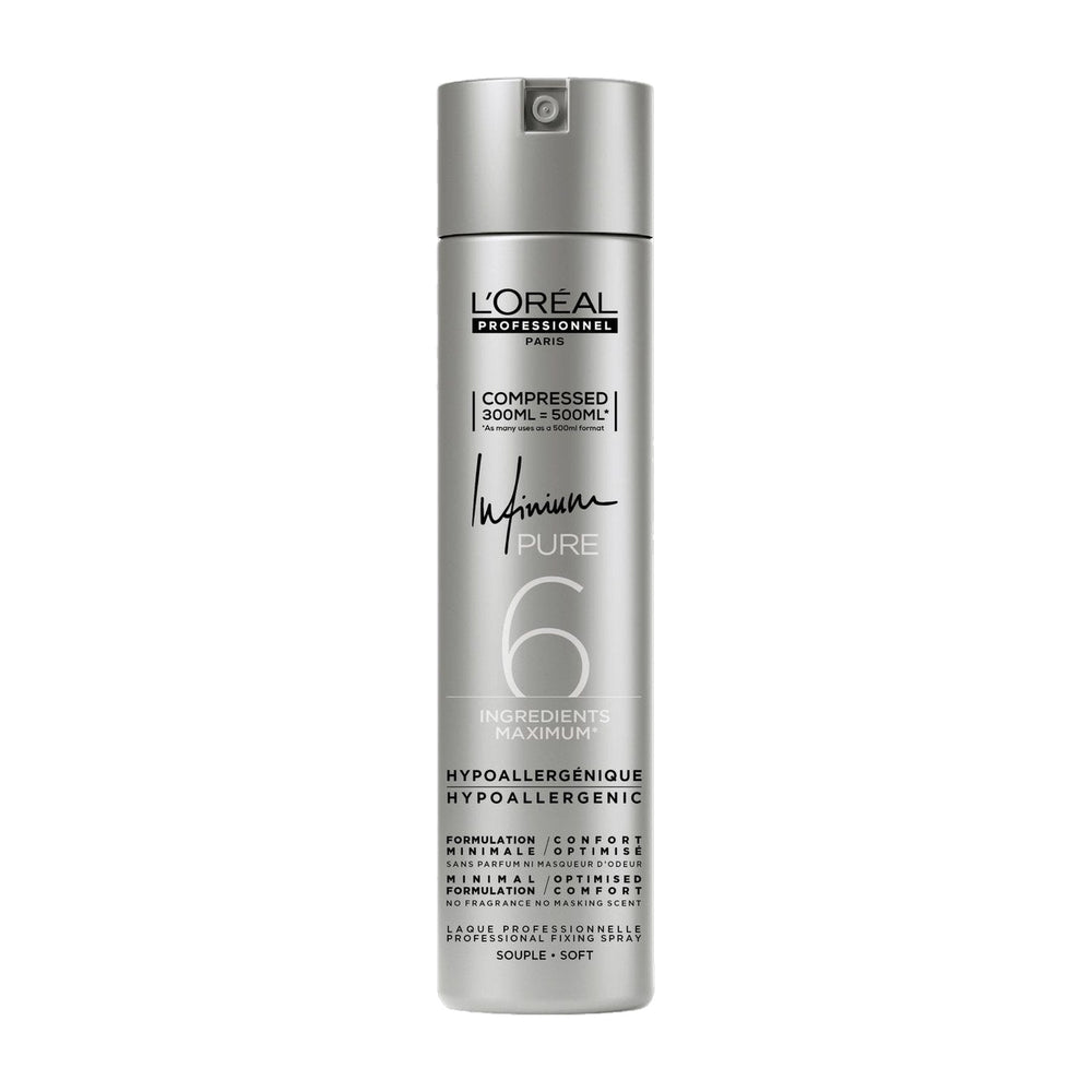 L'Oréal Professionnel Infinium Soft Haarlak - Lichte fixatie - Voor gevoelige hoofdhuid en geurvrij - Compressed 300 ml
