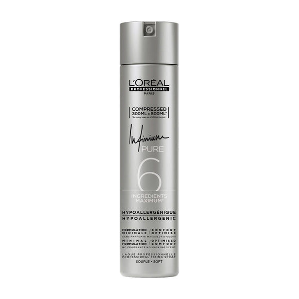 L'Oréal Professionnel Infinium Soft Haarlak - Lichte fixatie - Voor gevoelige hoofdhuid en geurvrij - Compressed 300 ml