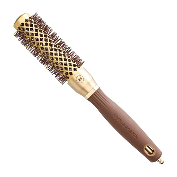 Olivia Garden Expert Blowout Shine Wavy Bristles Föhnborstel Goud-Bruin 25 mm